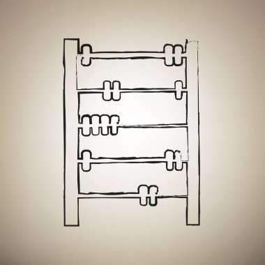 Retro abacus işareti. Vektör. Fırça defterlerimiz siyah kutsal kişilerin resmi vasıl hafif kaş