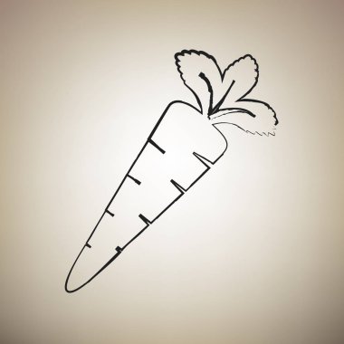 Havuç işareti illüstrasyon. Vektör. Fırça defterlerimiz siyah kutsal kişilerin resmi vasıl lig