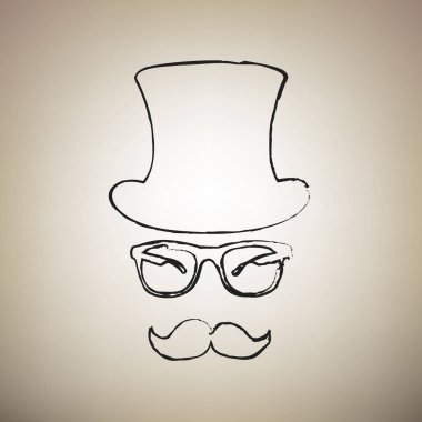 Hipster aksesuar tasarımı. Vektör. Fırça defterlerimiz siyah kutsal kişilerin resmi vasıl l