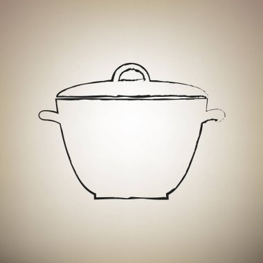 Tencere basit kayıt. Vektör. Fırça defterlerimiz siyah kutsal kişilerin resmi vasıl hafif b