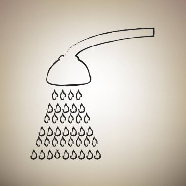 Duş basit kayıt. Vektör. Fırça defterlerimiz siyah kutsal kişilerin resmi vasıl ışık bro