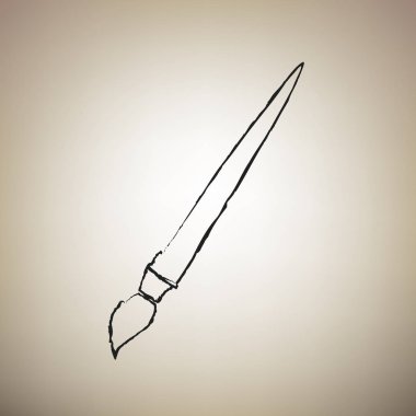 Fırça işareti illüstrasyon. Vektör. Fırça defterlerimiz siyah kutsal kişilerin resmi vasıl aydınlık