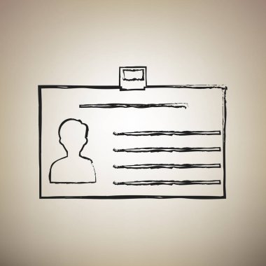 Kimlik kartı işareti. Vektör. Fırça defterlerimiz siyah kutsal kişilerin resmi vasıl lig