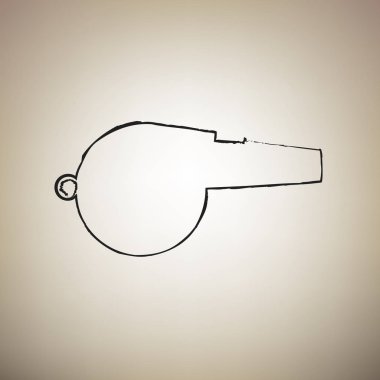 İşareti ıslık. Vektör. Fırça defterlerimiz siyah kutsal kişilerin resmi vasıl hafif kahverengi bac