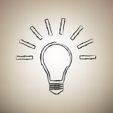 Işık lamba işareti. Vektör. Fırça defterlerimiz siyah kutsal kişilerin resmi vasıl açık kahverengi 