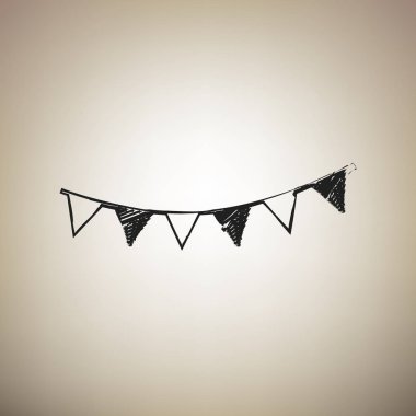 Tatil çelenk işareti işaretler. Vektör. Fırça defterlerimiz siyah simgesini 