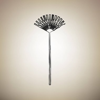 Çim komisyon işareti. Vektör. Fırça defterlerimiz siyah kutsal kişilerin resmi vasıl hafif kahverengi b