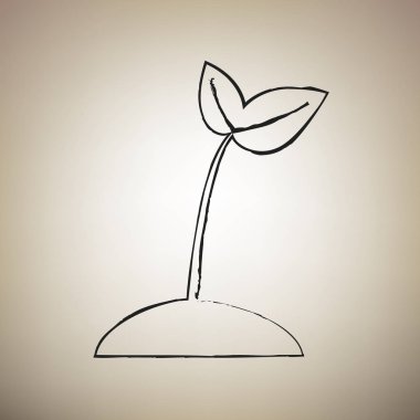 İşareti illüstrasyon filiz. Vektör. Fırça defterlerimiz siyah kutsal kişilerin resmi vasıl lig