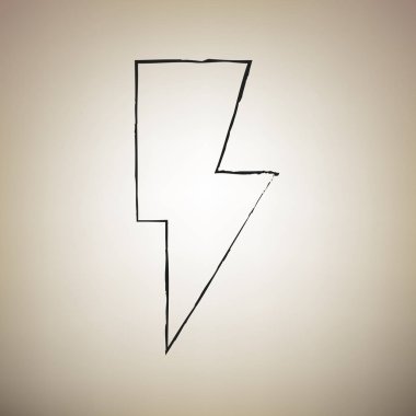 Şimşek işareti illüstrasyon. Vektör. Fırça defterlerimiz siyah simgesini 
