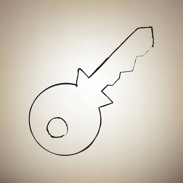 Ilustracja klucza znak. Wektor. Drawed czarną ikonę pędzel o światło — Wektor stockowy