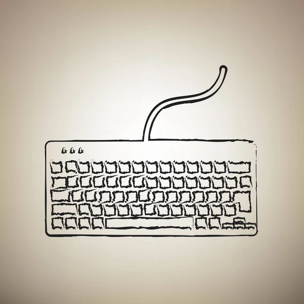 Tastatur einfaches Zeichen. Vektor. Pinsel gezeichnet schwarzes Symbol bei Licht b — Stockvektor