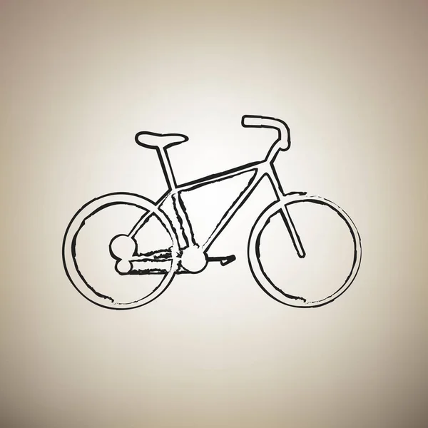 Bicicletta, cartello della bici. Vettore. Pennello disegnato icona nera alla luce bro — Vettoriale Stock