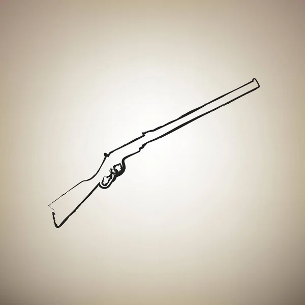 Ilustração de ícone de rifle de caça. Uma arma de silhueta. Vector. Escova d —  Vetores de Stock