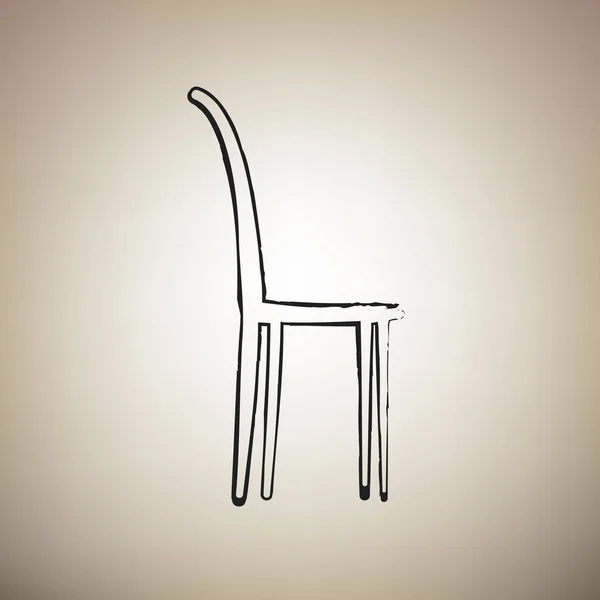 Stuhlschild-Illustration. Vektor. Pinsel gezeichnet schwarze Ikone bei Leichtigkeit — Stockvektor