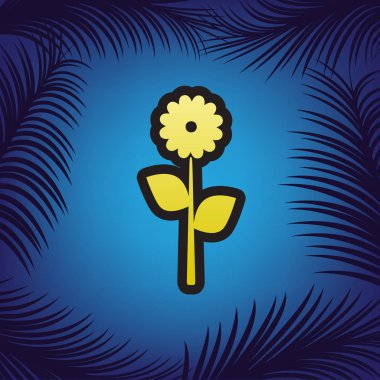 Çiçek işareti illüstrasyon. Vektör. Simge siyah kontur ile