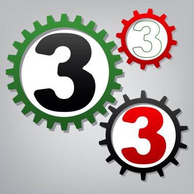 3 numara işareti tasarım şablonu öğesi. Vektör. Üç g bağlı