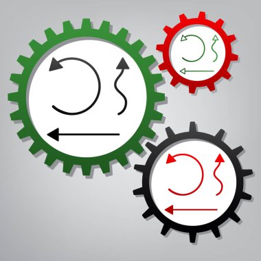 Basit arayüzü okları için ayarla. Vektör. Üç bağlı wi-vites