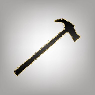 Basit simge gördüm. Vektör. Siyahımsı gri, altın yıldız simgesiyle