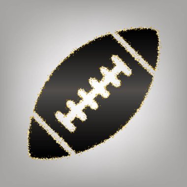 Amerikan basit futbol topu. Vektör. Altın siyahımsı simgesiyle