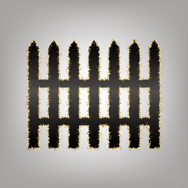 Çit basit kayıt. Vektör. Siyahımsı gr altın yıldız simgesiyle