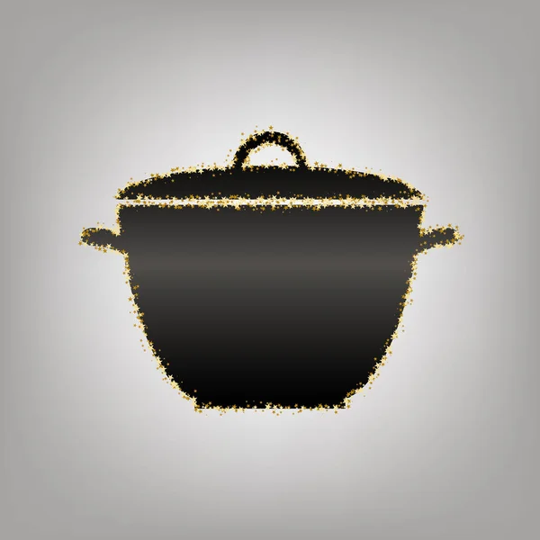 Простий знак соусу. Вектор. Чорна ікона з золотими зірками в — стоковий вектор