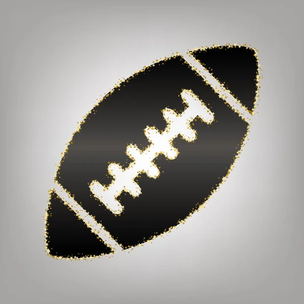 Ballon de football américain simple. Vecteur. icône noirâtre avec or — Image vectorielle