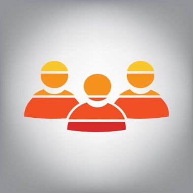 Takım iş işareti. Vektör. Yatay simge ile güneşli gradyan renkleri gri arka planda dilimlenmiş.