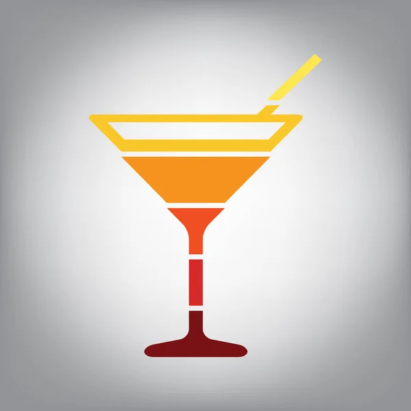 Cocktail Sinal Ilustração Vector Ícone Fatias Horizontais Com Cores Gradiente — Vetor de Stock