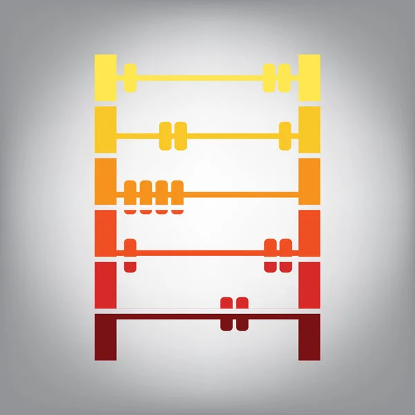 Retro Abacus Jele Vektor Vízszintesen Szeletelt Ikon Származó Napos Átmenetes — Stock Vector