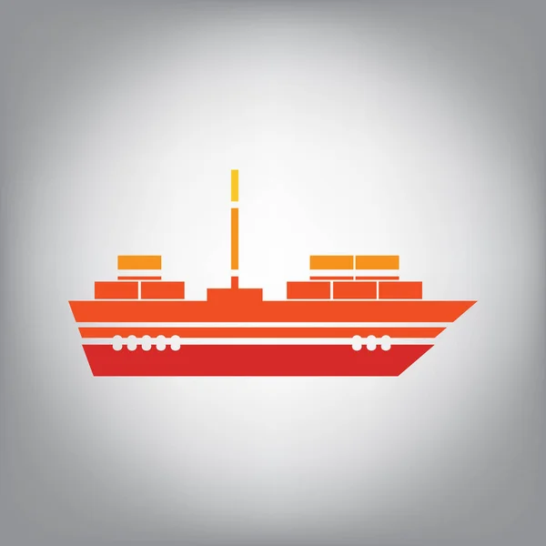 Schip Teken Illustratie Vector Horizontaal Gesneden Pictogram Met Kleuren Uit — Stockvector