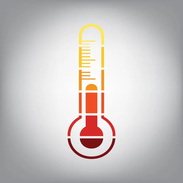 Meteo Diagnosztikai Technológia Hőmérő Jele Vektor Vízszintesen Szeletelt Ikon Származó — Stock Vector