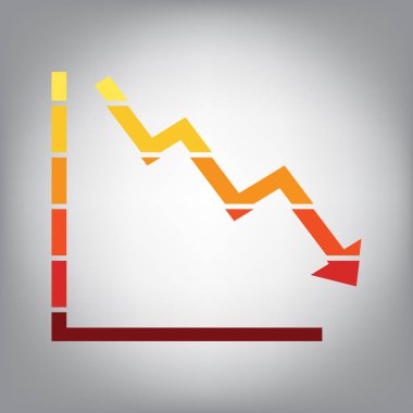 Aşağıya doğru gösteren kriz işaret eden ok. Vektör. Yatay olarak sl