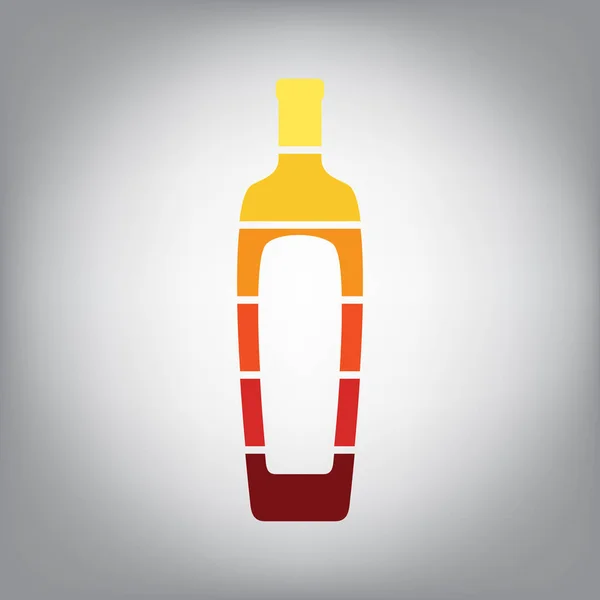 Sinal de garrafa de azeite. Vector. ícone em fatias horizontais com col —  Vetores de Stock