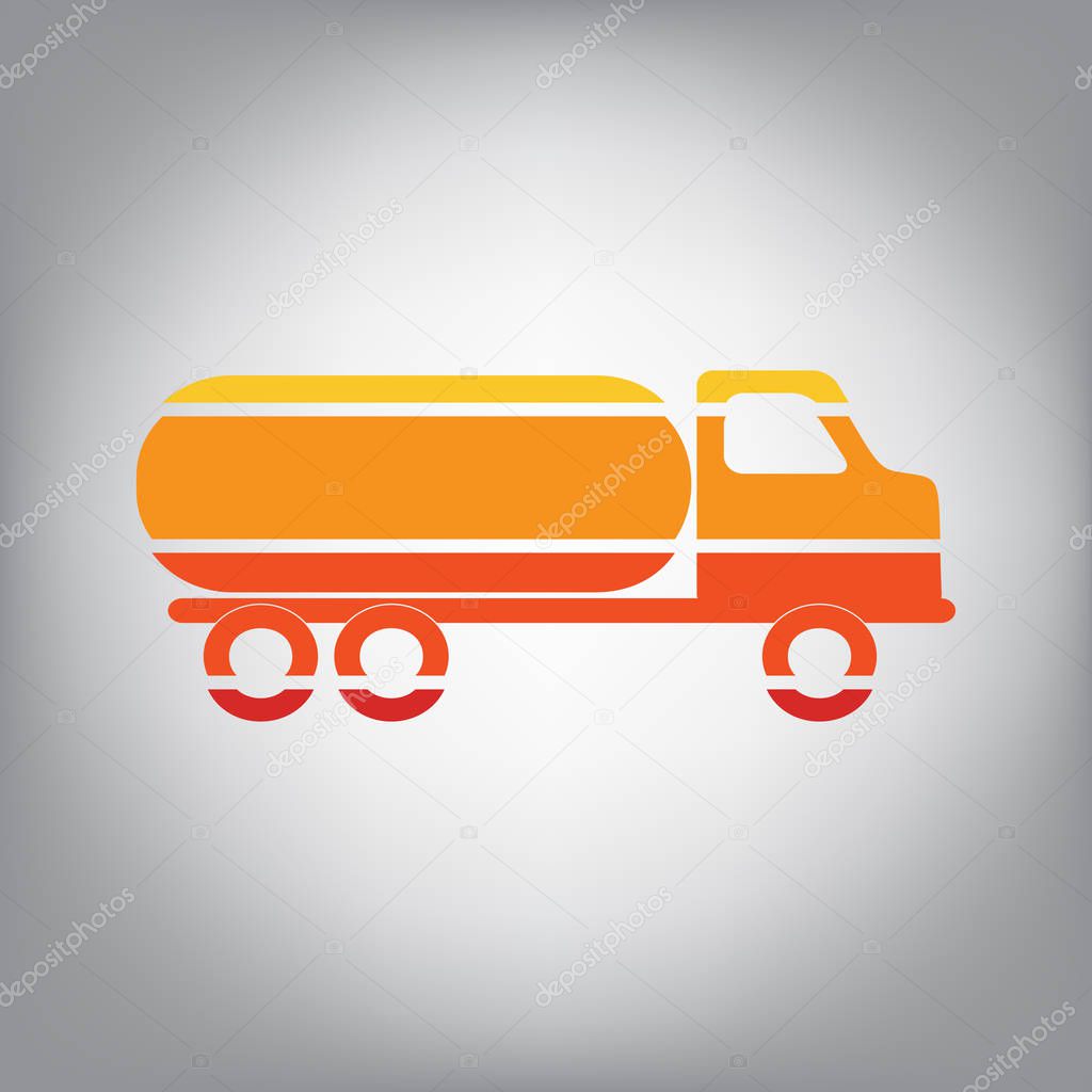 Car transports sign. Vector. Horizontally sliced icon with color