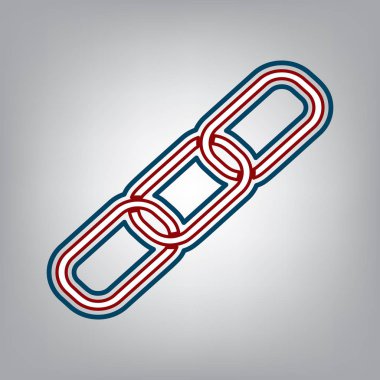 Bağlantı işaret illüstrasyon. Vektör. Koyu kırmızı, şeffaf ve midnig