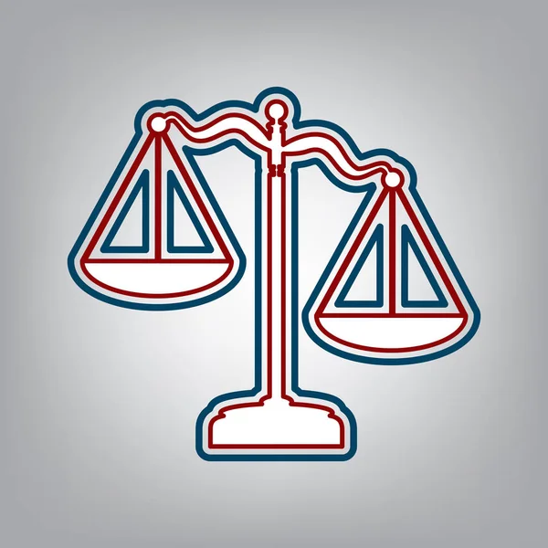 Scales de Justice signe. Vecteur. Rouge foncé, transparent et midnig — Image vectorielle