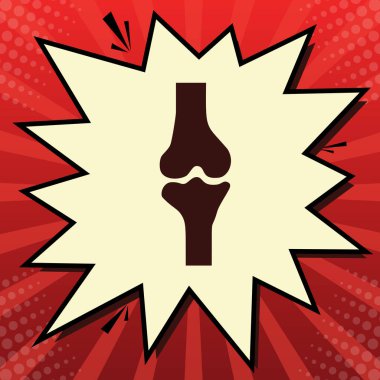 Diz eklem işareti. Vektör. Limon şifon çekim koyu kırmızı simge 