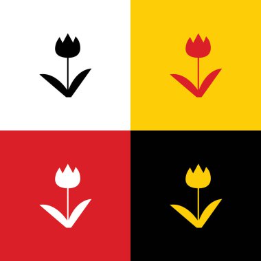 Lale işareti. Vektör. Arka plan olarak karşılık gelen Colors Alman bayrağı simgeleri.