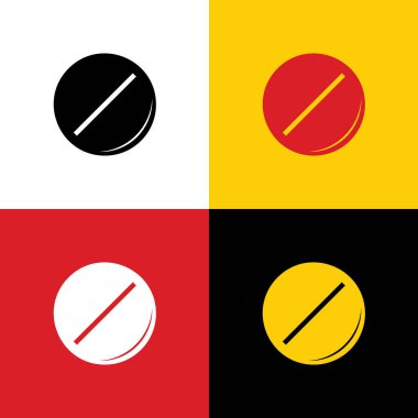 Hap işareti illüstrasyon. Vektör. Arka plan olarak karşılık gelen Colors Alman bayrağı simgeleri.