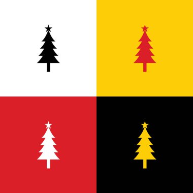 Yeni yıl ağacı işareti. Vektör. Arka plan olarak karşılık gelen Colors Alman bayrağı simgeleri.