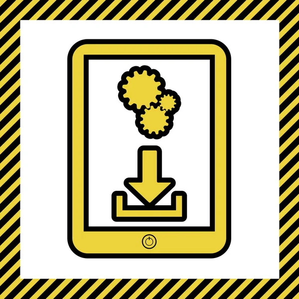 Icono Del Teléfono Con Símbolo Configuración Vector Icono Amarillo Cálido — Archivo Imágenes Vectoriales