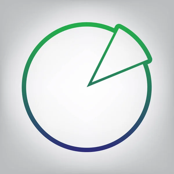 Finance Graph Sign Vector Green Blue Gradient Contour Icon Grayish — Stock Vector