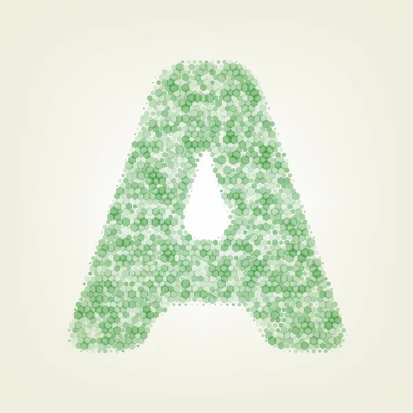 Písmeno Znak Design Prvek Šablony Vektor Zelená Šestiúhelník Rastered Ikonu — Stockový vektor