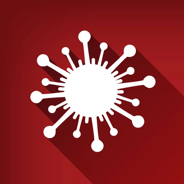 ウイルス署名の図 ベクトル ルビーの赤い背景に無限の影のついた白いアイコン — ストックベクタ
