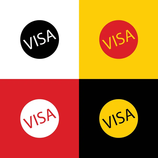 Visa Card Teken Illustratie Vector Pictogrammen Van Duitse Vlag Overeenkomstige — Stockvector