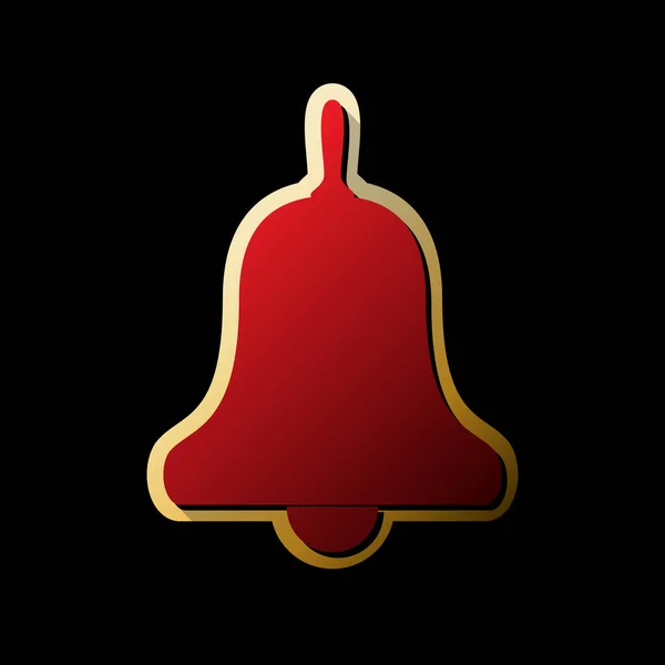Bell Alarm Hand Bell Tecken Vektor Röd Ikon Med Små — Stock vektor