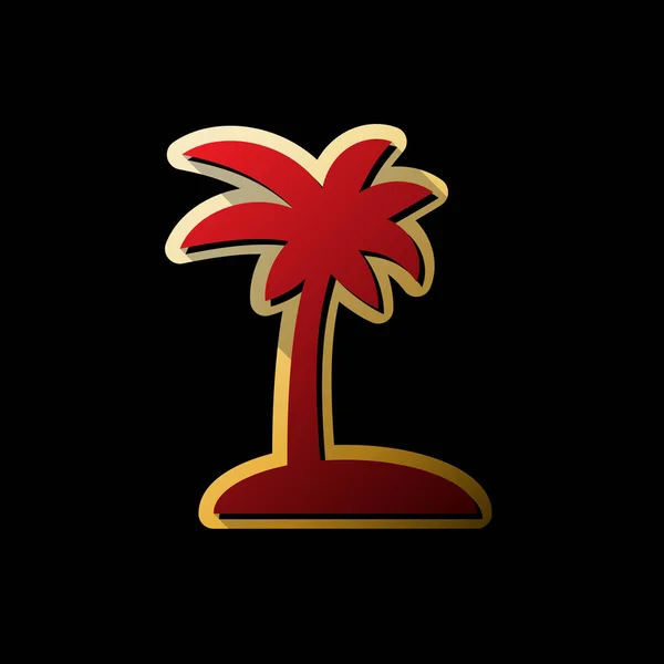 Знак Кокосовой Пальмы Вектор Красная Иконка Маленькими Черными Безграничными Тенями — стоковый вектор