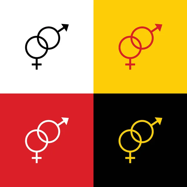 Sexsymbol Zeichen Vektor Symbole Der Deutschen Flagge Auf Entsprechenden Farben — Stockvektor