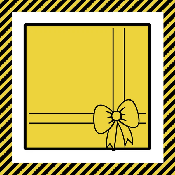 Ilustración Del Signo Caja Regalo Vector Icono Amarillo Cálido Con — Archivo Imágenes Vectoriales