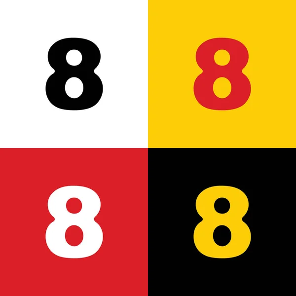 Número Elemento Plantilla Diseño Signo Vector Iconos Bandera Alemana Los — Archivo Imágenes Vectoriales